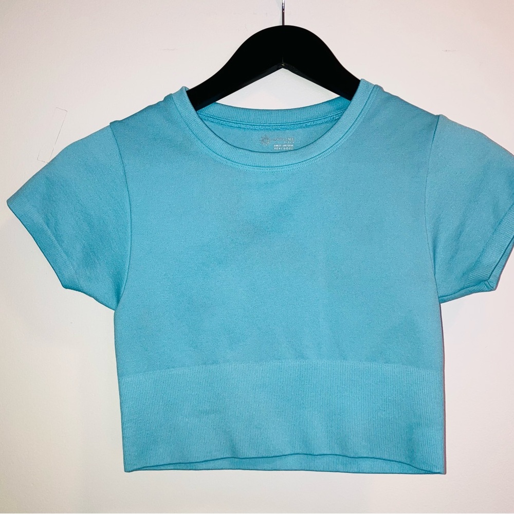 Offline by Aerie Blue Cropped T-Shirt size XS - Picture 2 of 6